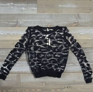 NWT Topshop Sheer Animal Print Ribbed Hem Top